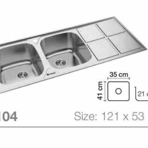 سینک ظرفشویی تابان مدل TF 9104 لگن راست