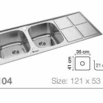 سینک ظرفشویی تابان مدل TF 9104 لگن چپ
