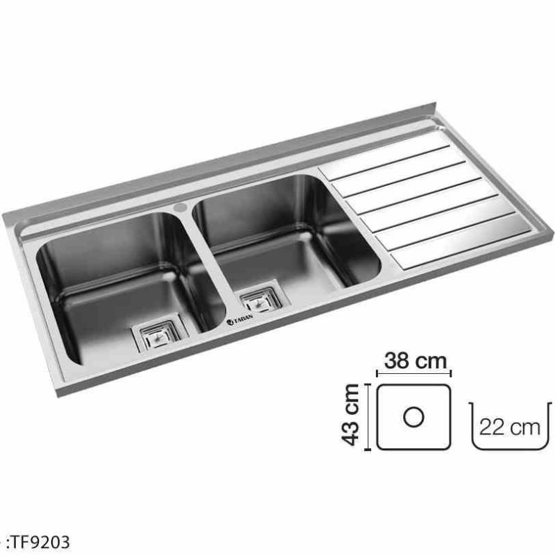 سینک ظرفشویی تابان مدل TF 9203 لگن چپ