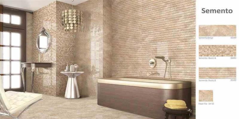 سمنتو قهوه ای رستیک سینا کاشی 90×30