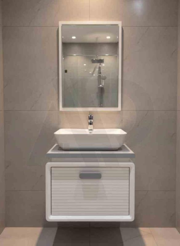 سنگ گاتریا مستطیل کابینت بامبو 60 سفید طوسی