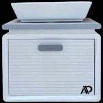 سنگ گاتریا مستطیل کابینت بامبو 60 سفید طوسی