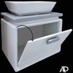 سنگ گاتریا مستطیل کابینت بامبو 60 سفید طوسی