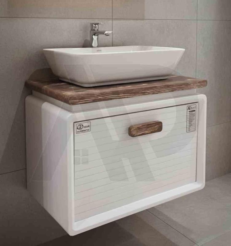 سنگ گاتریا مستطیل کابینت بامبو 70 سفید طرح چوب