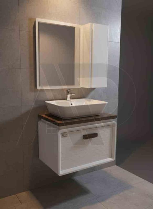 سنگ گاتریا مستطیل کابینت بامبو 90 سفید طوسی