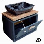 سنگ گاتریا مستطیل کابینت بامبو 60 مشکی طرح چوب