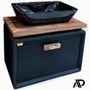 سنگ گاتریا مستطیل کابینت بامبو 60 مشکی طرح چوب