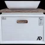 سنگ گاتریا مستطیل کابینت بامبو 70 سفید طرح چوب