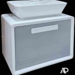 سنگ گاتریا مستطیل کابینت اینفینیتی سفید طوسی