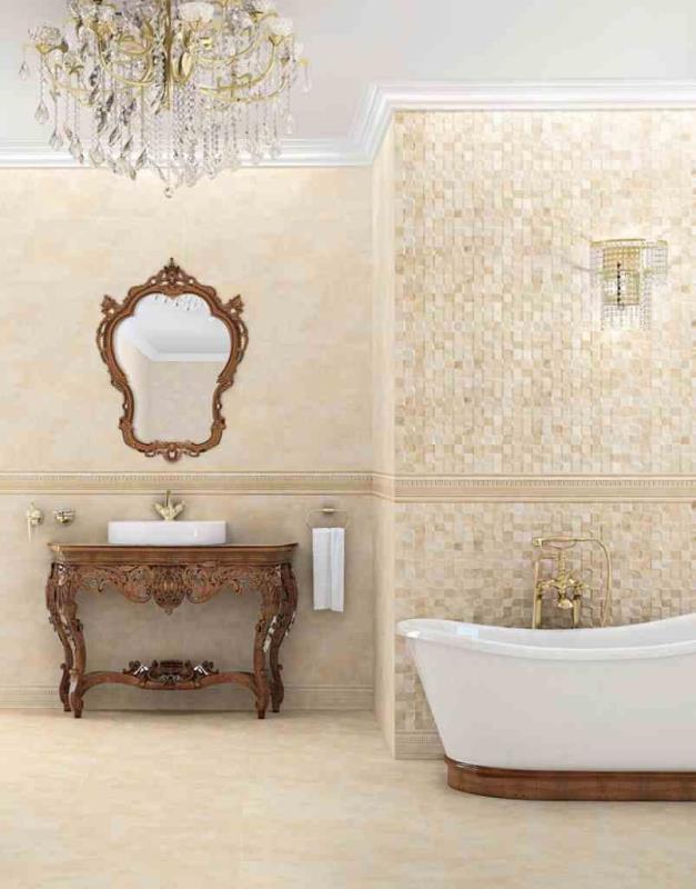 بوگاتی کرم ساده سینا کاشی 90×30